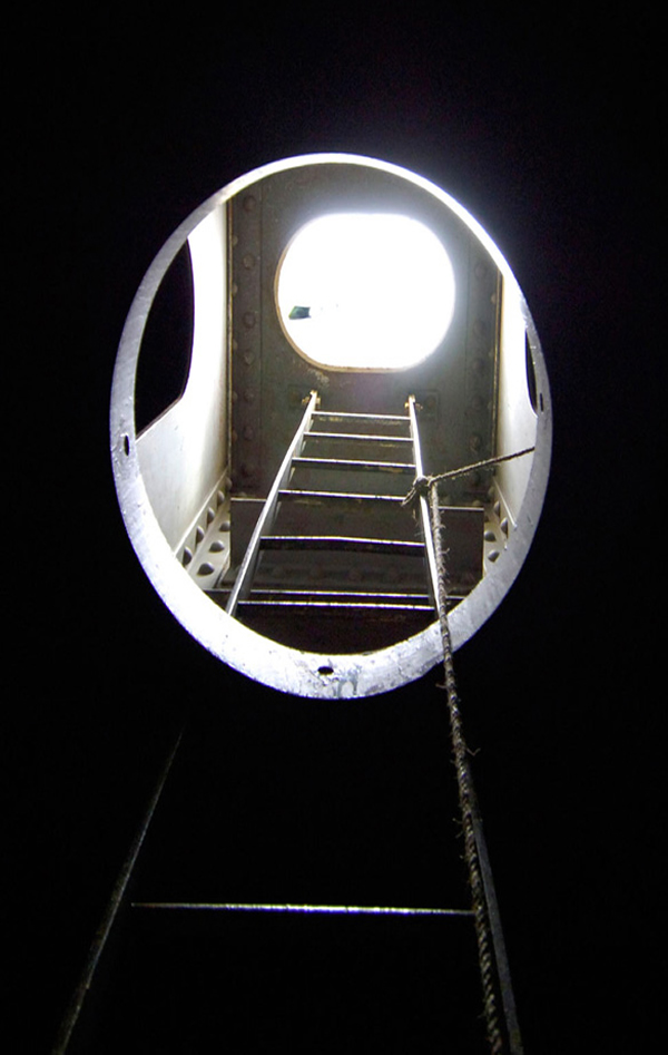 Mackinac Bridge final inside ladder