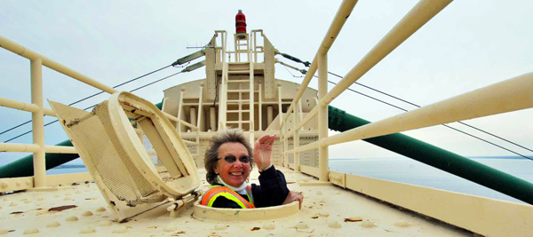 Mackinac Bridge coming thru the top